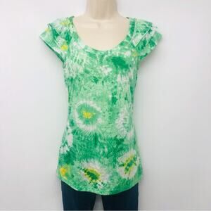INC International Concepts Green Tie Dye Top